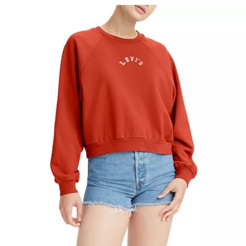 Levi's Cropped Orange Logo Sweatshirt